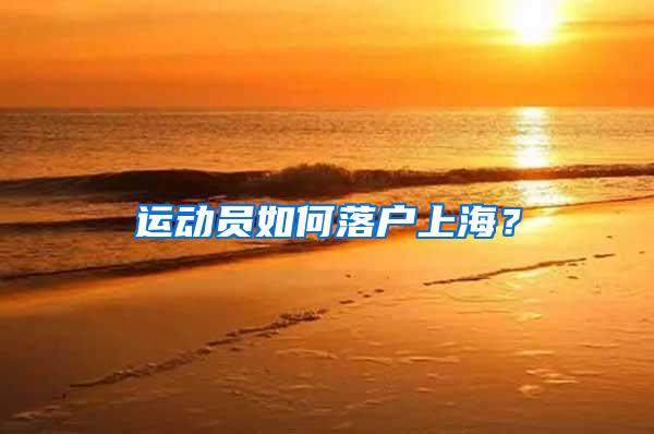 运动员如何落户上海？