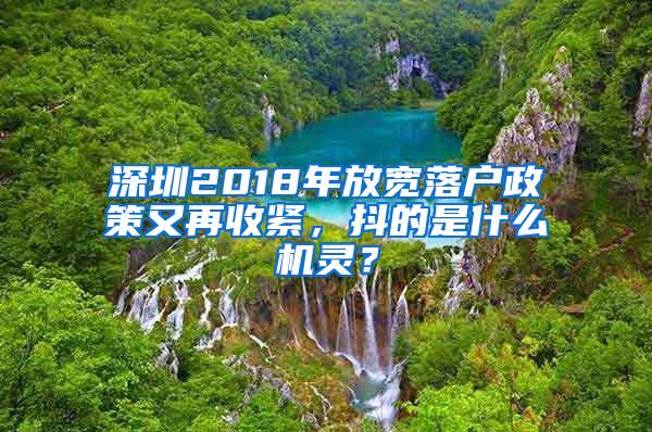 深圳2018年放宽落户政策又再收紧，抖的是什么机灵？