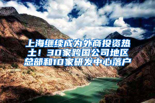 上海继续成为外商投资热土！30家跨国公司地区总部和10家研发中心落户