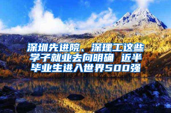 深圳先进院、深理工这些学子就业去向明确 近半毕业生进入世界500强