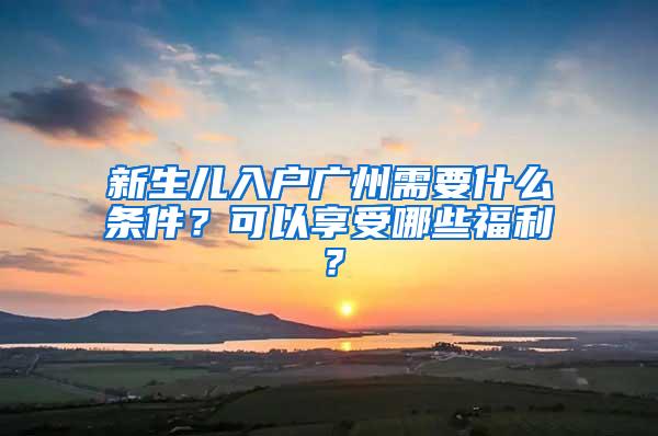 新生儿入户广州需要什么条件？可以享受哪些福利？