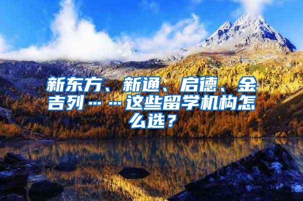 新东方、新通、启德、金吉列……这些留学机构怎么选？