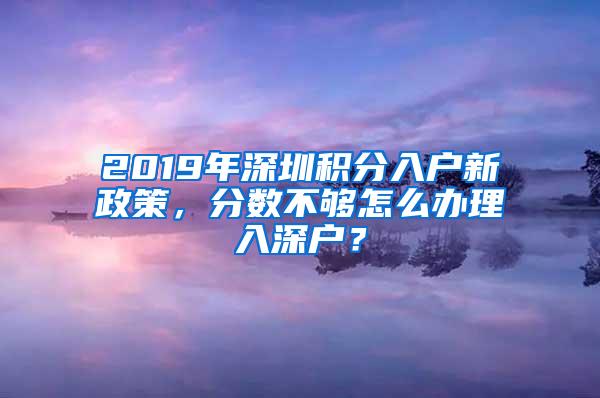 2019年深圳积分入户新政策，分数不够怎么办理入深户？