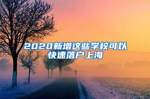 2020新增这些学校可以快速落户上海