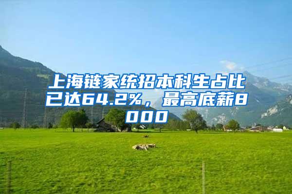 上海链家统招本科生占比已达64.2%，最高底薪8000