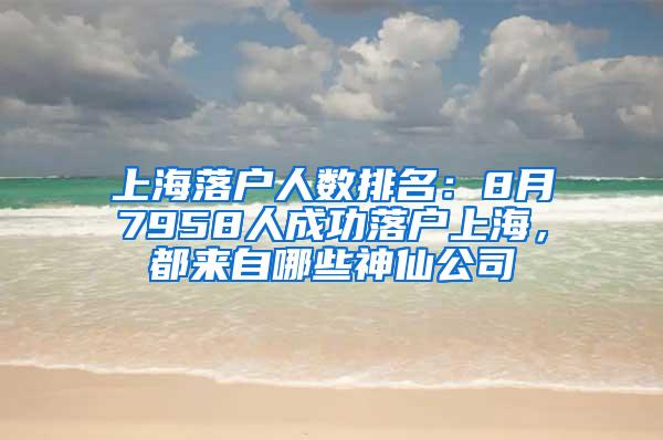 上海落户人数排名：8月7958人成功落户上海，都来自哪些神仙公司