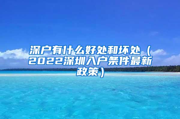 深户有什么好处和坏处（2022深圳入户条件最新政策）