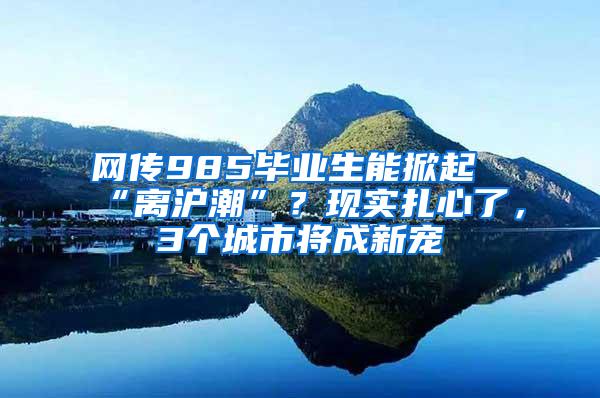 网传985毕业生能掀起“离沪潮”？现实扎心了，3个城市将成新宠