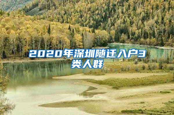 2020年深圳随迁入户3类人群