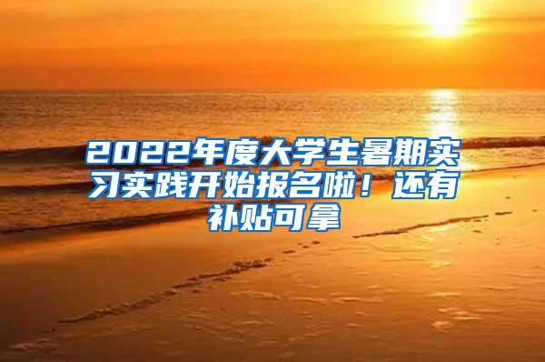 2022年度大学生暑期实习实践开始报名啦！还有补贴可拿→