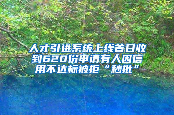 人才引进系统上线首日收到620份申请有人因信用不达标被拒“秒批”