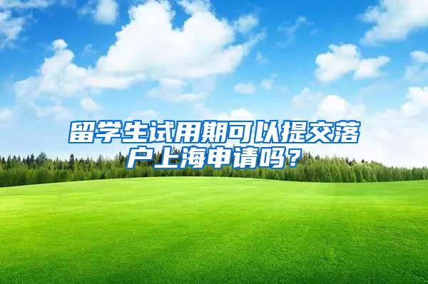 留学生试用期可以提交落户上海申请吗？