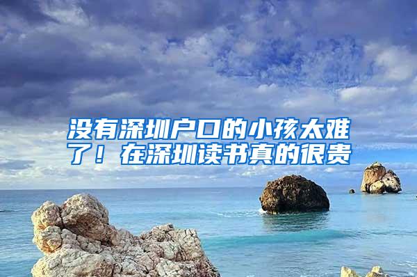 没有深圳户口的小孩太难了！在深圳读书真的很贵