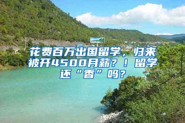 花费百万出国留学，归来被开4500月薪？！留学还“香”吗？