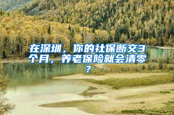 在深圳，你的社保断交3个月，养老保险就会清零？