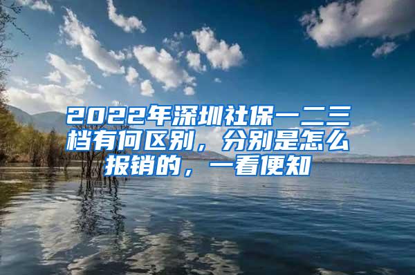 2022年深圳社保一二三档有何区别，分别是怎么报销的，一看便知