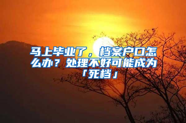 马上毕业了，档案户口怎么办？处理不好可能成为「死档」