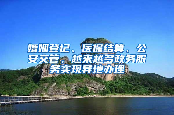 婚姻登记、医保结算、公安交管，越来越多政务服务实现异地办理