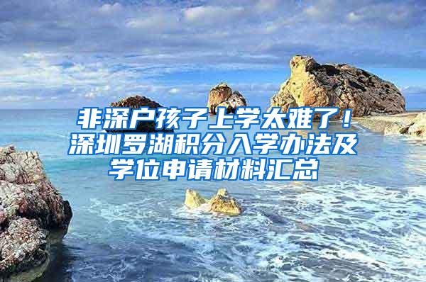 非深户孩子上学太难了！深圳罗湖积分入学办法及学位申请材料汇总