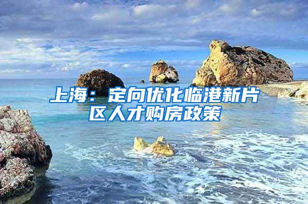 上海：定向优化临港新片区人才购房政策