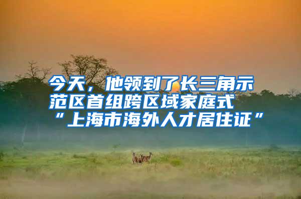 今天，他领到了长三角示范区首组跨区域家庭式“上海市海外人才居住证”