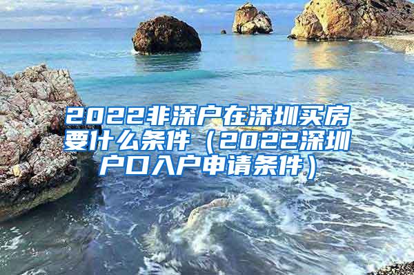 2022非深户在深圳买房要什么条件（2022深圳户口入户申请条件）