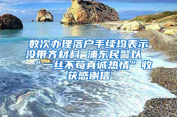 数次办理落户手续均表示没带齐材料 浦东民警以“一丝不苟真诚热情”收获感谢信