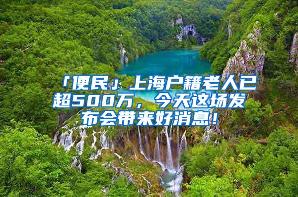 「便民」上海户籍老人已超500万，今天这场发布会带来好消息！