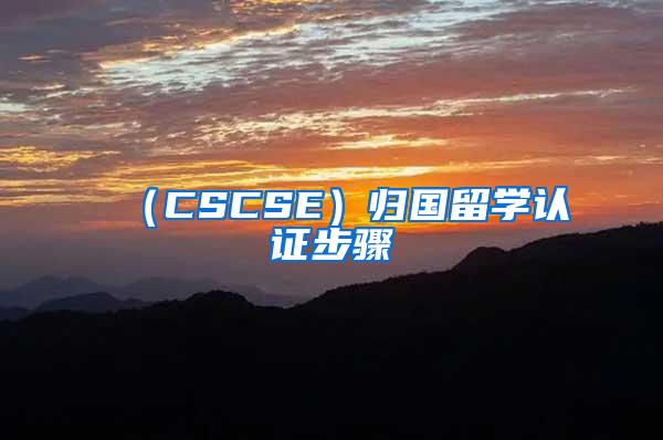 （CSCSE）归国留学认证步骤