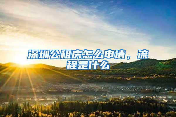 深圳公租房怎么申请，流程是什么