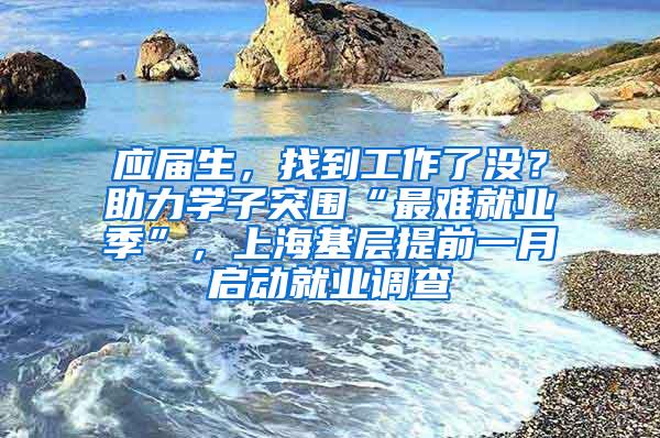 应届生，找到工作了没？助力学子突围“最难就业季”，上海基层提前一月启动就业调查