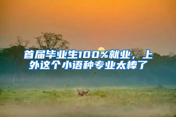 首届毕业生100%就业，上外这个小语种专业太棒了