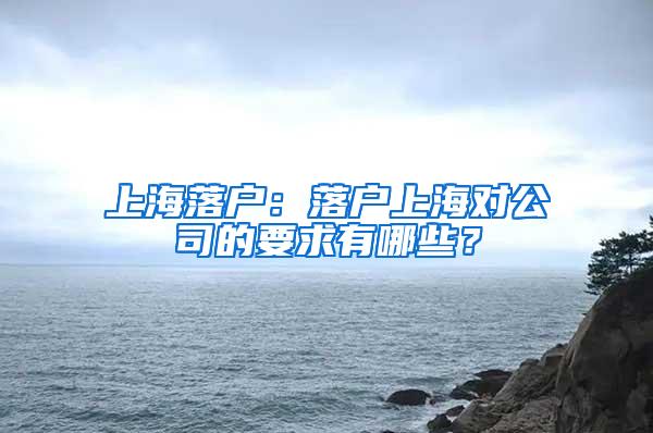 上海落户：落户上海对公司的要求有哪些？