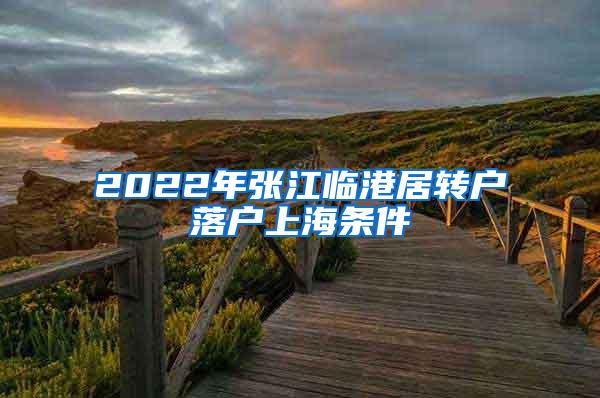 2022年张江临港居转户落户上海条件