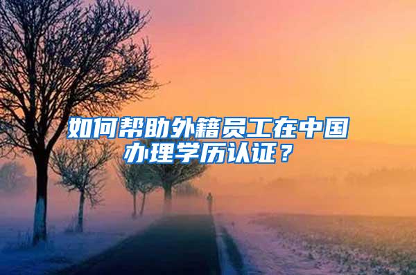 如何帮助外籍员工在中国办理学历认证？