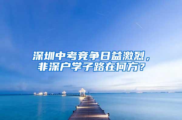 深圳中考竞争日益激烈，非深户学子路在何方？