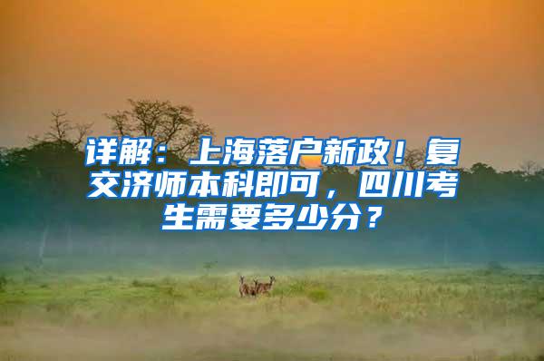 详解：上海落户新政！复交济师本科即可，四川考生需要多少分？