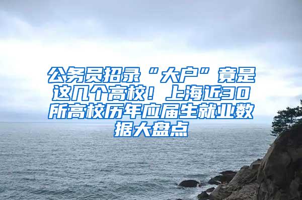 公务员招录“大户”竟是这几个高校！上海近30所高校历年应届生就业数据大盘点