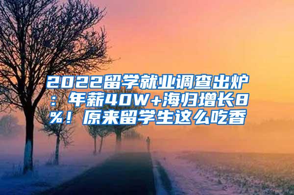 2022留学就业调查出炉：年薪40W+海归增长8%！原来留学生这么吃香