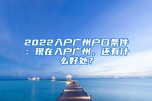 2022入户广州户口条件：现在入户广州，还有什么好处？