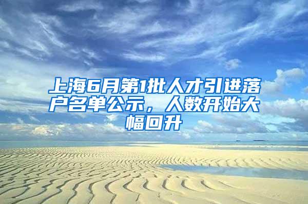 上海6月第1批人才引进落户名单公示，人数开始大幅回升