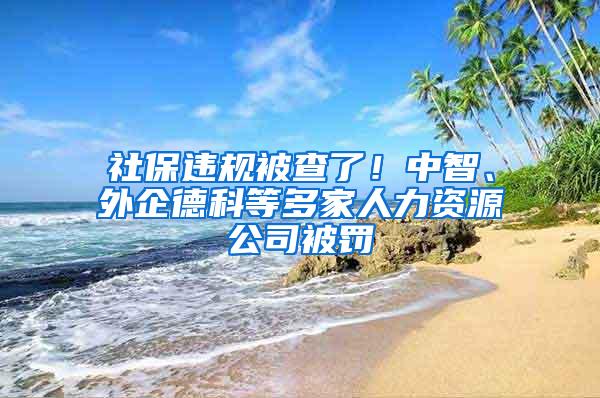 社保违规被查了！中智、外企德科等多家人力资源公司被罚