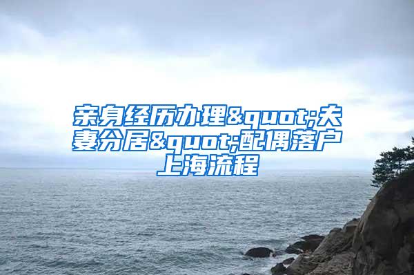 亲身经历办理"夫妻分居"配偶落户上海流程