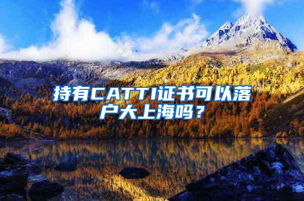 持有CATTI证书可以落户大上海吗？