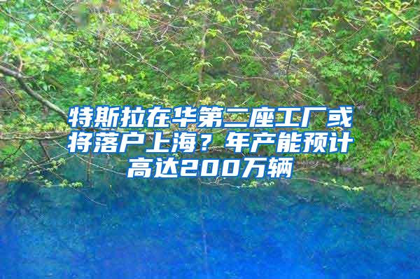 特斯拉在华第二座工厂或将落户上海？年产能预计高达200万辆