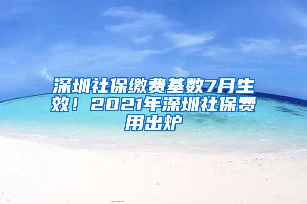 深圳社保缴费基数7月生效！2021年深圳社保费用出炉