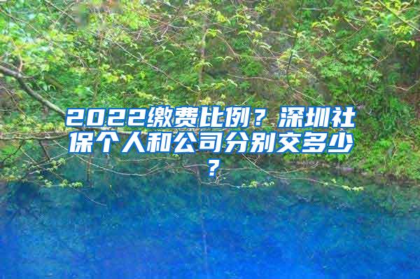 2022缴费比例？深圳社保个人和公司分别交多少？