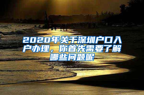 2020年关于深圳户口入户办理，你首先需要了解哪些问题呢