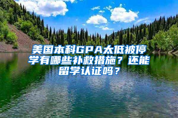 美国本科GPA太低被停学有哪些补救措施？还能留学认证吗？