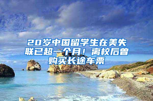 20岁中国留学生在美失联已超一个月！离校后曾购买长途车票